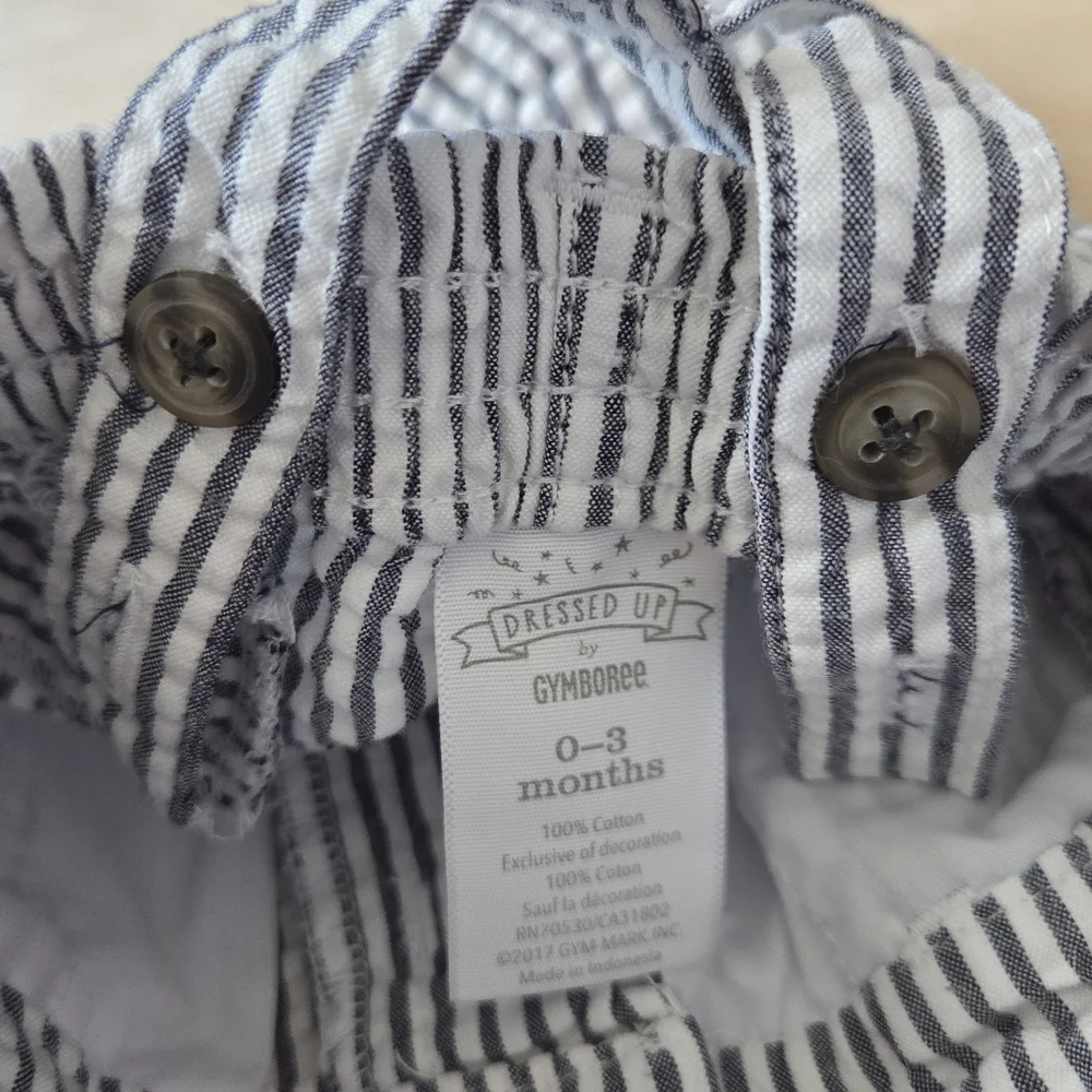 Gymboree Dressed Up Baby Boys Overall Seersucker Shorts